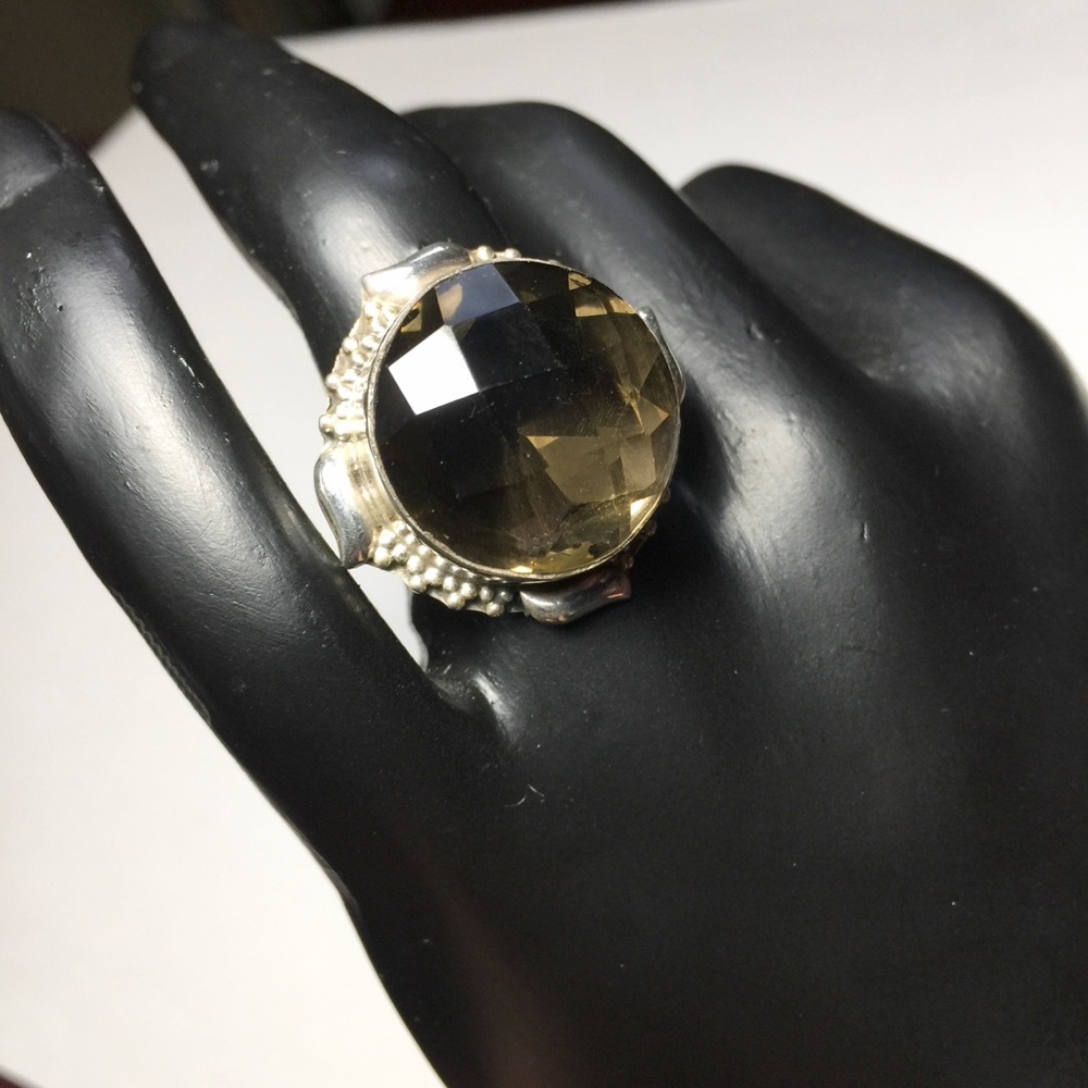 Smoky Topaz & 925 Silver Ring
